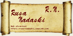 Rusa Nadaški vizit kartica